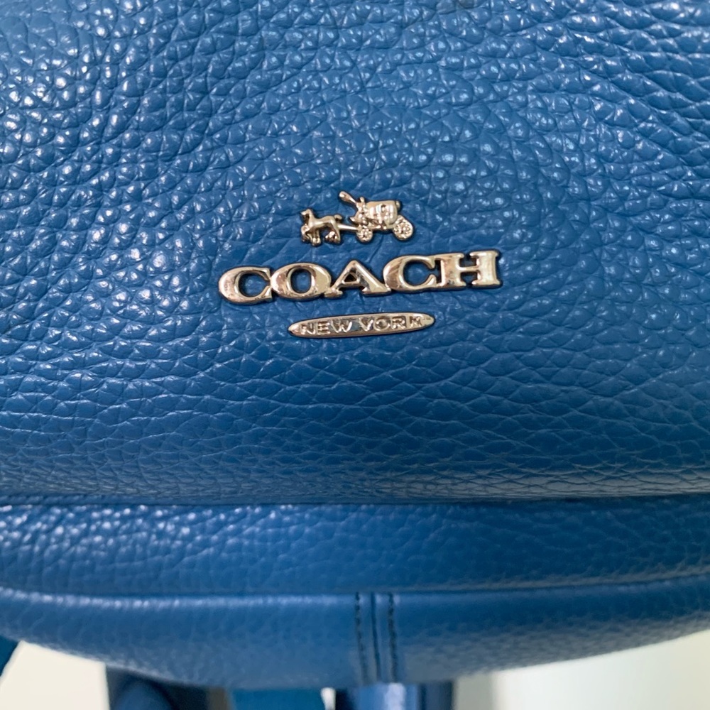 Authentic Coach Blue Pebbled Leather Mini Charlie Backpack - Picture 2 of 12